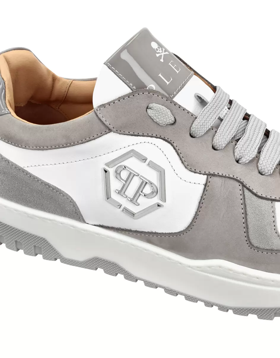 Comprar White / Grey Mix Leather Lo-Top Sneakers Mujer Philipp Plein Sneakers - 4