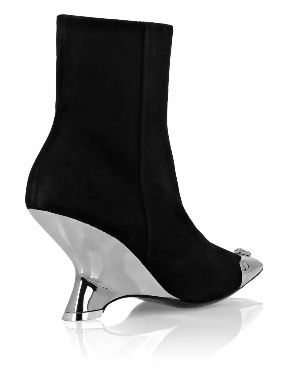 Black Mujer Ultimo Modelo Suede Boots Wedge Botas & Botines Philipp Plein - 3