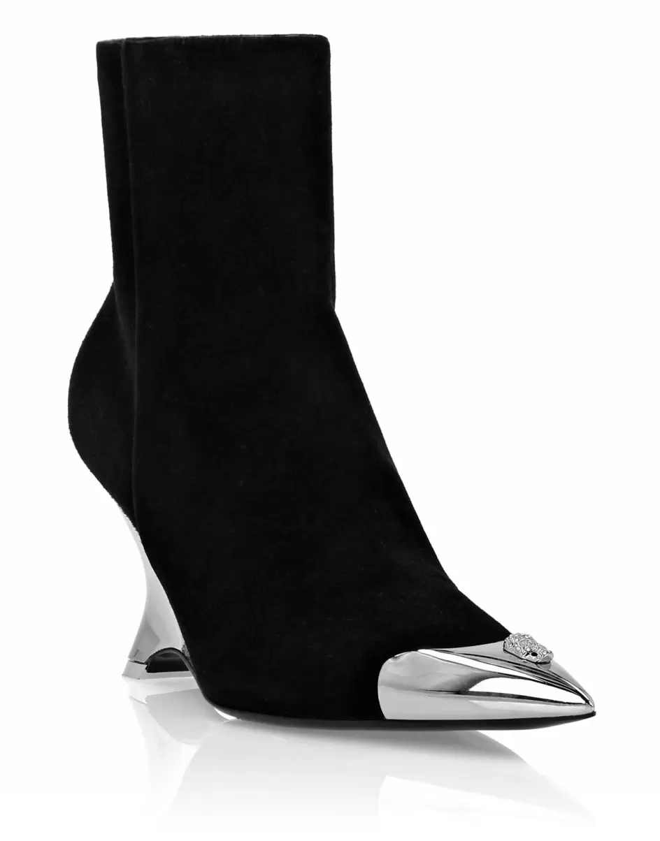 Black Mujer Ultimo Modelo Suede Boots Wedge Botas & Botines Philipp Plein