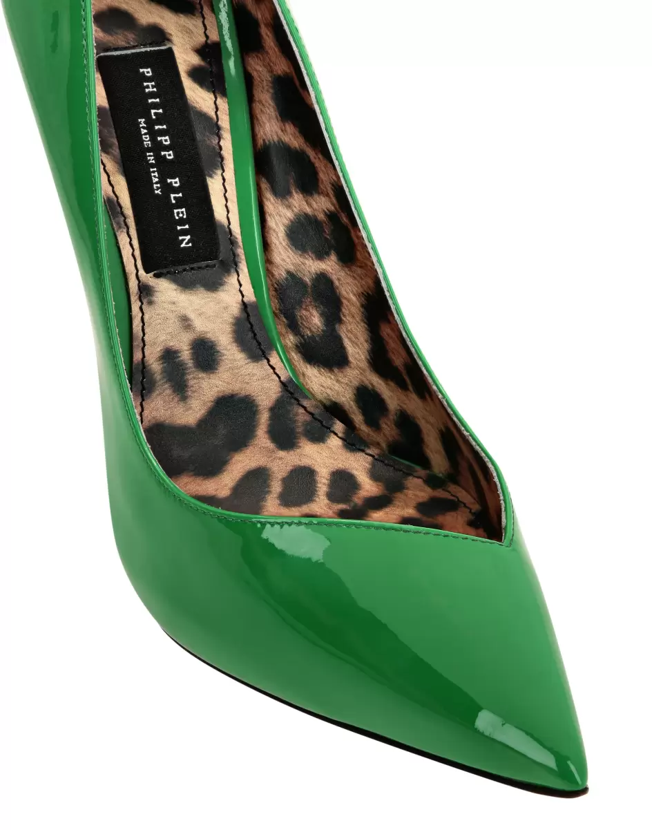 Precio De Promoción Mujer Zapatos Patent Leather Decollete Hi-Heels Green Philipp Plein - 2