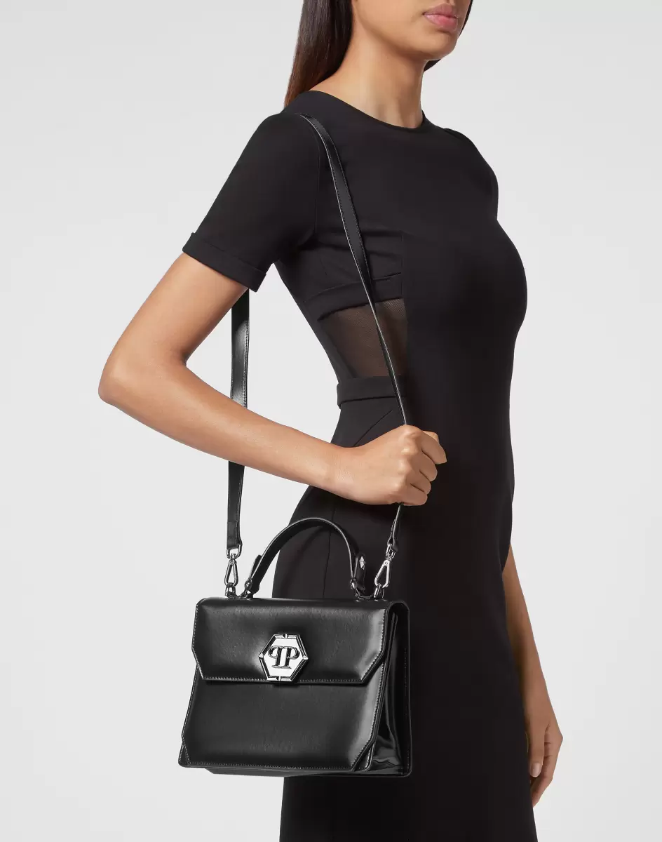 Mini Bolsos Medium Handbag Superheroine Leather Black Precio Razonable Mujer Philipp Plein - 2