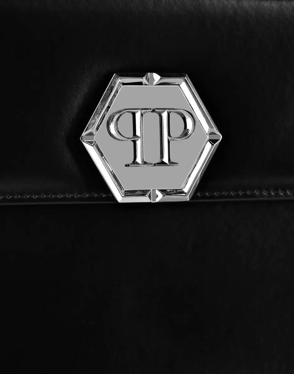 Mini Bolsos Medium Handbag Superheroine Leather Black Precio Razonable Mujer Philipp Plein - 4