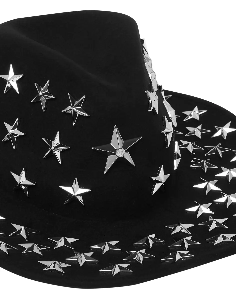 Philipp Plein Mujer Hat Star Studs Recomendar Gorras & Gorras De Béisbol Black - 1