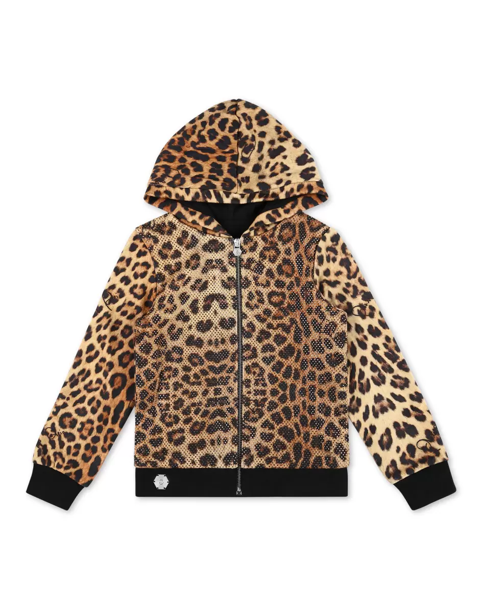 Hoodie Sweatjacket Leopard Barato Niños Ropa Leopard Philipp Plein