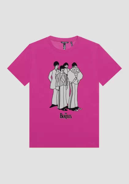 Camiseta Regular Fit 100 % De Algodón Con Estampado «The Beatles» Precio De La Actividad Magenta Camisetas Y Polo Antony Morato Hombre