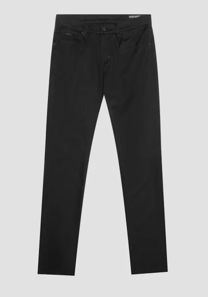 Hombre Pantalones Pantalones Skinny Fit «Barret» De Algodón Reforzado Elástico Negro Comercio Antony Morato