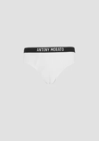 Hombre Ultimo Modelo Blanco Prendas Íntimas «Slip» Con Elástico Con Logotipo Antony Morato