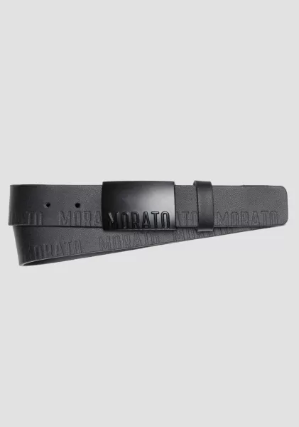 Venta Hombre Antony Morato Cinturones Cinturón De Piel Con Estampado «Morato» Negro