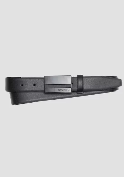 Cinturones Negro Antony Morato Cinturón De Piel Con Placa Con El Logotipo Hombre Edicion Limitada