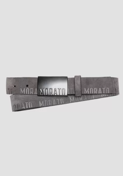 Cemento Antony Morato Edicion Limitada Cinturón De Piel 100 % Con Hebilla «Morato» En Relieve Hombre Cinturones