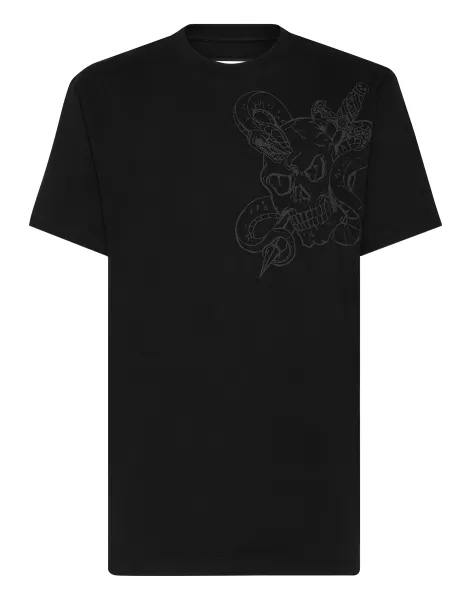 Philipp Plein Precio Competitivo Hombre T-Shirt Round Neck Ss Snake Camisetas Black