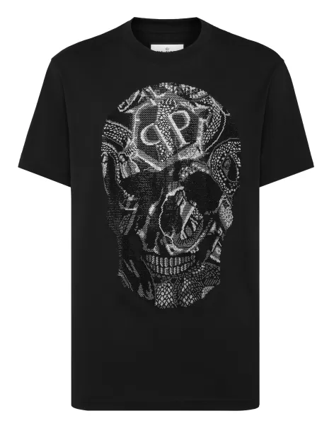 Camisetas T-Shirt Round Neck Ss Snake Black Comprar Philipp Plein Hombre