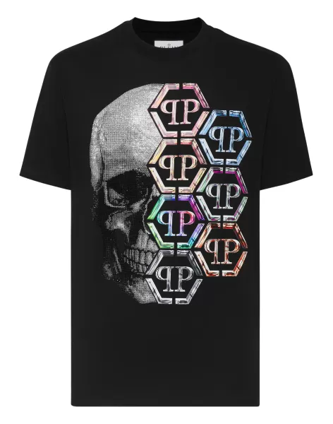 Black / Multicolored Camisetas T-Shirt Round Neck Ss Skull And Plein Philipp Plein Hombre Vender