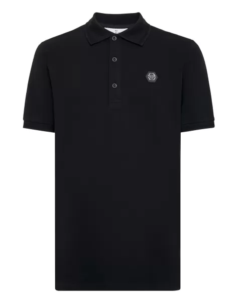 Hombre Philipp Plein Black Precio De La Actividad Camisetas Slim Fit Polo Shirt Ss Snake
