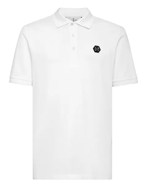 Camisetas White Philipp Plein Slim Fit Polo Shirt Ss Snake Comercio Hombre