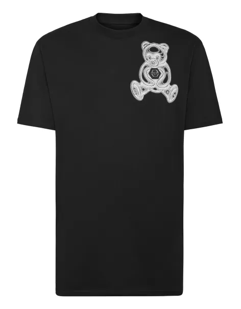 T-Shirt Round Neck Ss Teddy Bear Camisetas Hombre Black / White Philipp Plein Autorización
