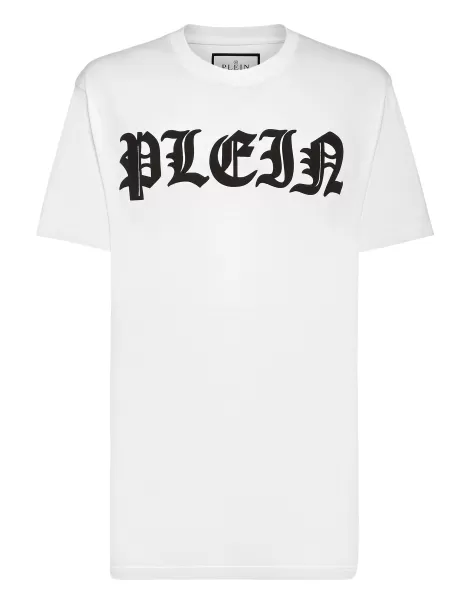 Precio De Descuento T-Shirt Round Neck Ss Gothic Plein White Philipp Plein Camisetas Hombre