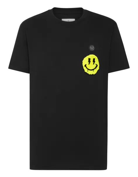 Hombre Black T-Shirt Round Neck Ss Smile Camisetas Productos Recomendados Philipp Plein