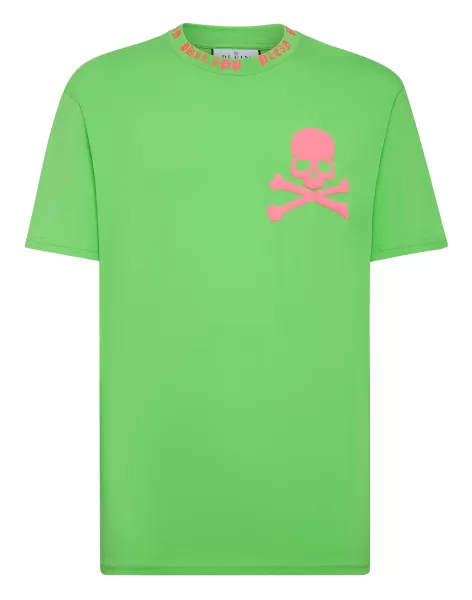 Comercio T-Shirt Round Neck Ss Skull&Bones Philipp Plein Camisetas Green Fluo Hombre