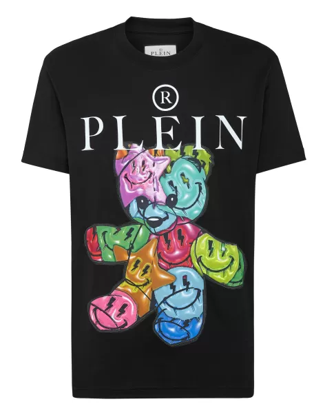 Hombre Comercio T-Shirt Round Neck Ss Smile Black Camisetas Philipp Plein
