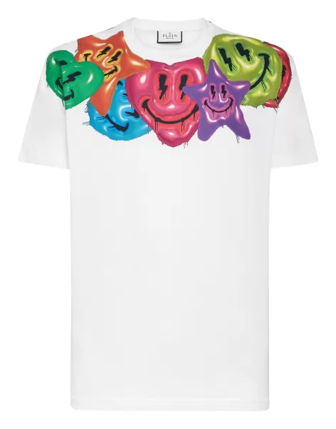Camisetas Ventaja White Philipp Plein Hombre T-Shirt Round Neck Ss Smile