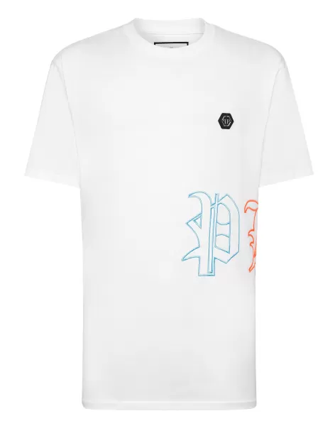 Recomendar Camisetas Embroidered T-Shirt Round Neck Ss Hombre White / Multicolored Philipp Plein