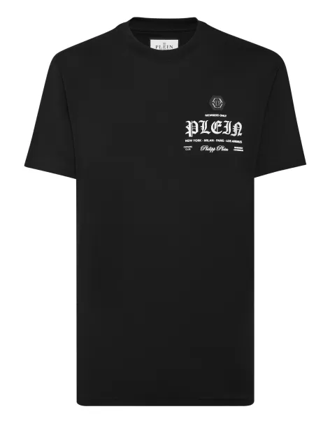 Black Philipp Plein Elegante Camisetas T-Shirt Round Neck Ss Hombre