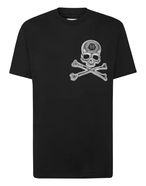 Camisetas T-Shirt Round Neck Ss Skull&Bones Hombre Black Asegurar Philipp Plein