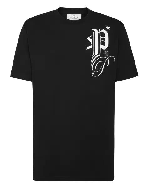 Nuevo Producto Black Hombre Philipp Plein T-Shirt Round Neck Ss Camisetas