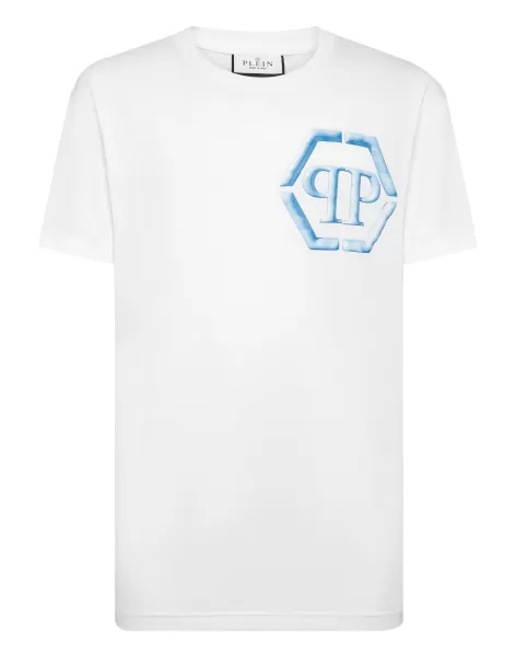 Philipp Plein Hombre Conveniencia T-Shirt Round Neck Ss Hexagon Camisetas White