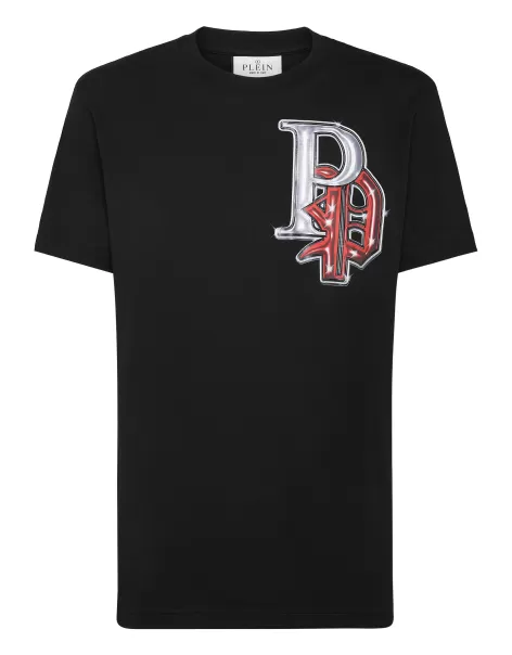 Comercio Black T-Shirt Round Neck Ss Bulldogs Hombre Camisetas Philipp Plein