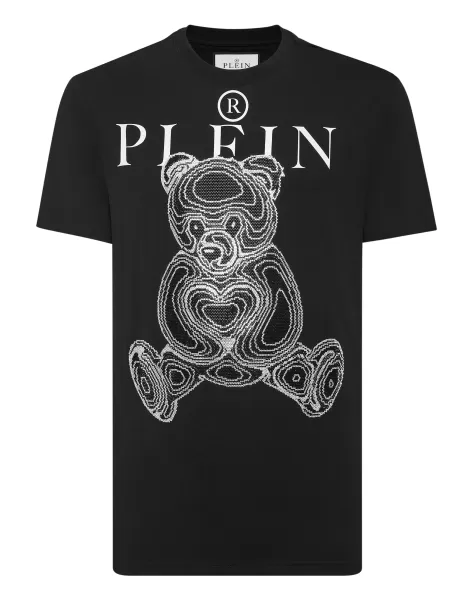 Camisetas T-Shirt Round Neck Ss With Crystals Teddy Bear Hombre Black / White Philipp Plein Nuevo Producto