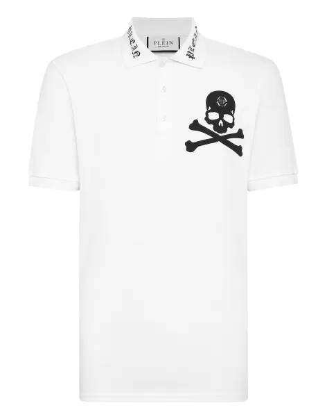 Polo Shirt Ss Skull&Bones Hombre Clásico Polos Philipp Plein White