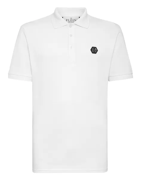Oferta Del Dia Philipp Plein Polos Hombre White Polo Shirt Ss Hexagon