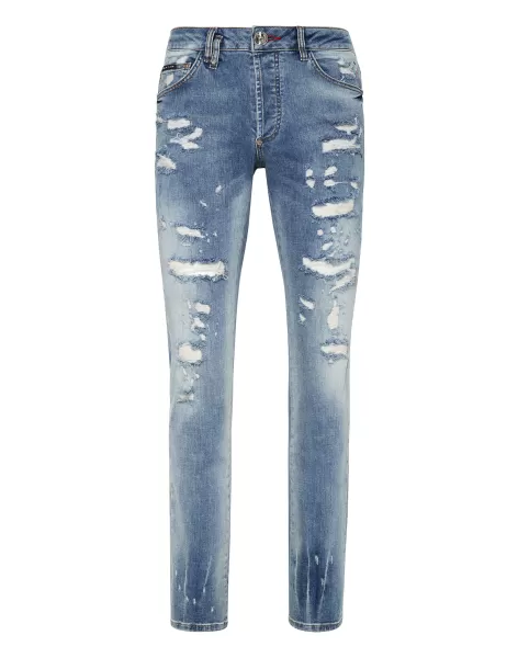 Denim Trousers Super Straight Cut Exclusivo Philipp Plein Fresh Air Denim Hombre