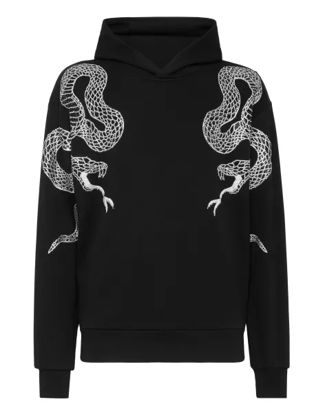 Philipp Plein Ultimo Modelo Moda Street Style Black Hoodie Sweatshirt Snake Hombre