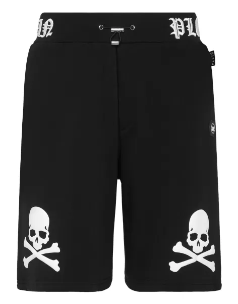 Hombre Jogging Shorts Skull&Bones Philipp Plein Moda Street Style Precios De Lanzamiento Black