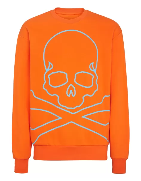 Moda Street Style Hombre Philipp Plein Orange Sweatshirt Ls Noticias