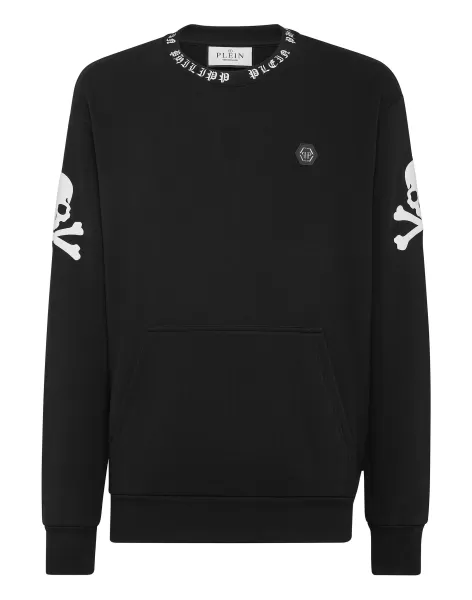 Moda Street Style Hombre Black Philipp Plein Descuento Sweatshirt Ls Skull&Bones