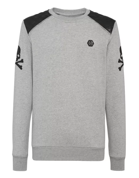 Grey Moda Street Style Zip Chain Sweatshirt Ls Gothic Plein Oferta Especial Philipp Plein Hombre