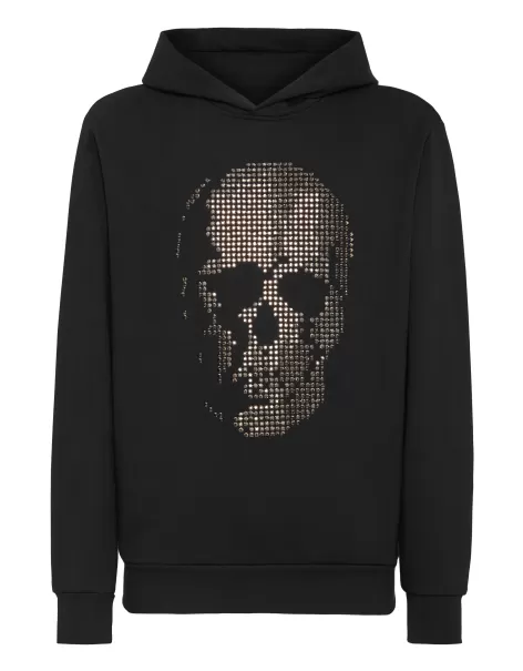 Hombre Precios De Liquidación Black Philipp Plein Jerseys / Sudaderas / Chaquetas Hoodie Sweatshirt Skull Strass