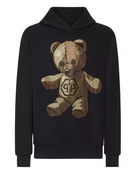Jerseys / Sudaderas / Chaquetas Black Philipp Plein Ventaja Hombre Hoodie Sweatshirt Teddy Bear