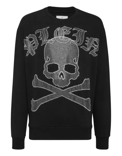 Jerseys / Sudaderas / Chaquetas Black/Silver Hombre Sweatshirt Ls With Crystals Paisley Gothic Plein Complejidad Philipp Plein