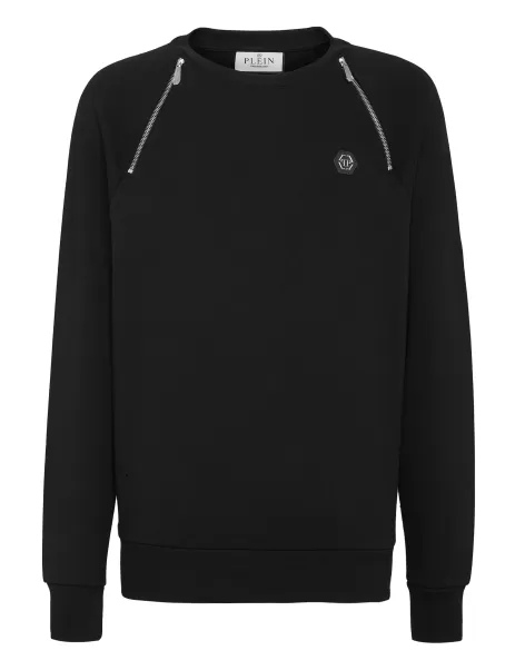 Zip Chain Sweatshirt Ls Black Jerseys / Sudaderas / Chaquetas Hombre Precios Estacionales Philipp Plein