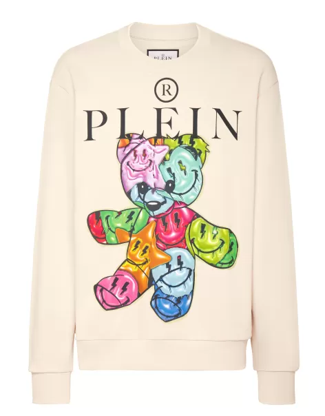 Philipp Plein Sweatshirt Roundneck Teddy Bear Beige Exclusivo Hombre Jerseys / Sudaderas / Chaquetas