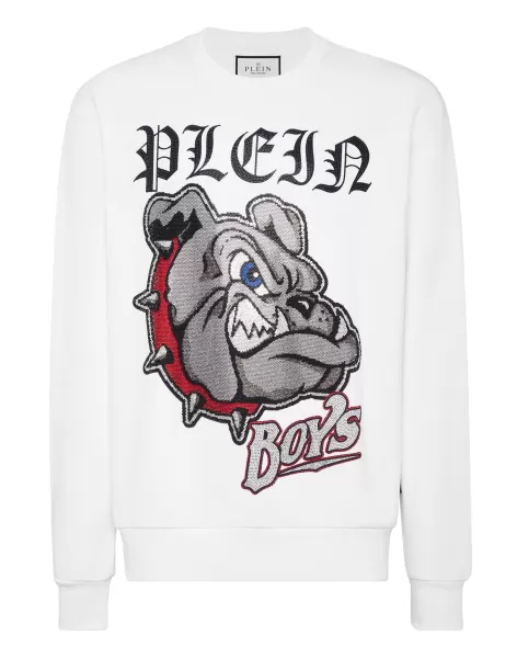 Sweatshirt Ls Bulldogs White Descuento Jerseys / Sudaderas / Chaquetas Hombre Philipp Plein