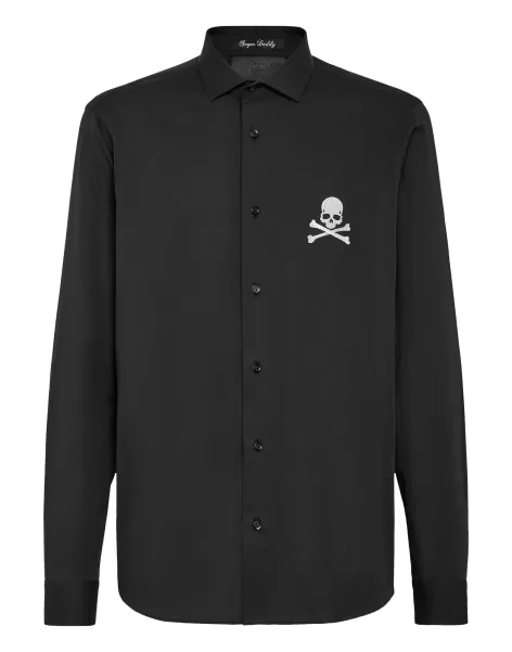Black Camisas Estándar Philipp Plein Hombre Shirt Sugar Daddy Skull&Bones