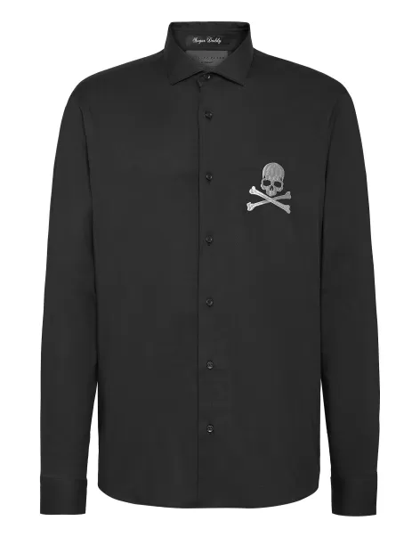 Shirt Sugar Daddy Skull&Bones Philipp Plein Hombre Black En Línea Camisas