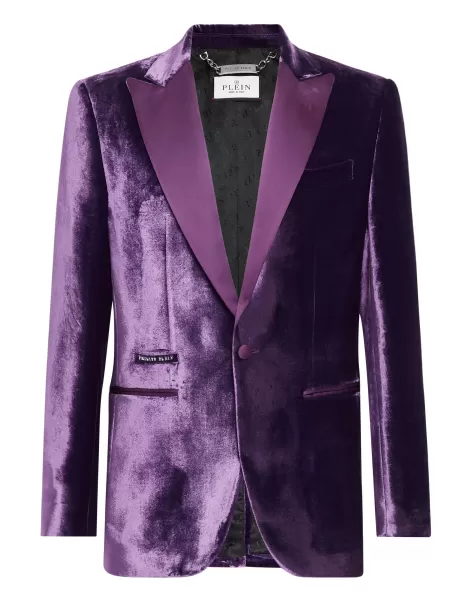 Sartorial Velvet Blazer Purple Philipp Plein Lujoso Hombre