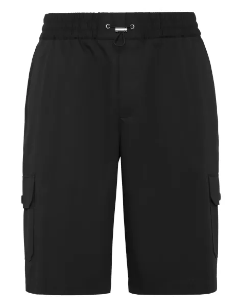 Mejor Precio Philipp Plein Pantalones & Pantalones Cortos Hombre Cargo Shorts Black
